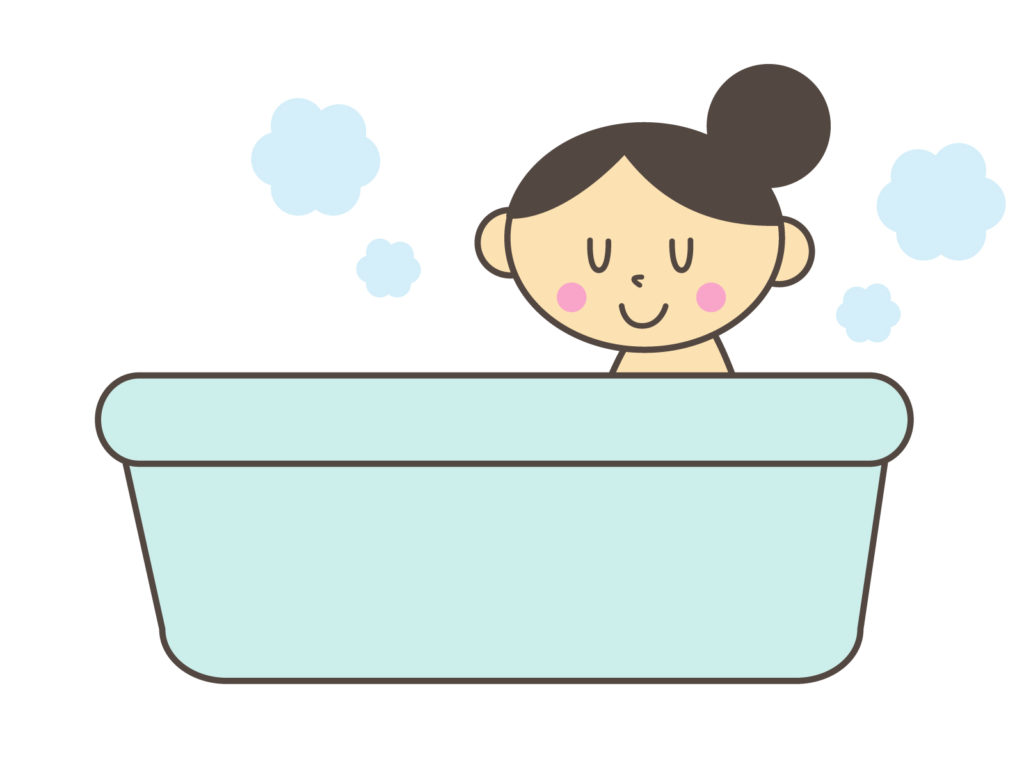 お風呂に入る女性イラスト